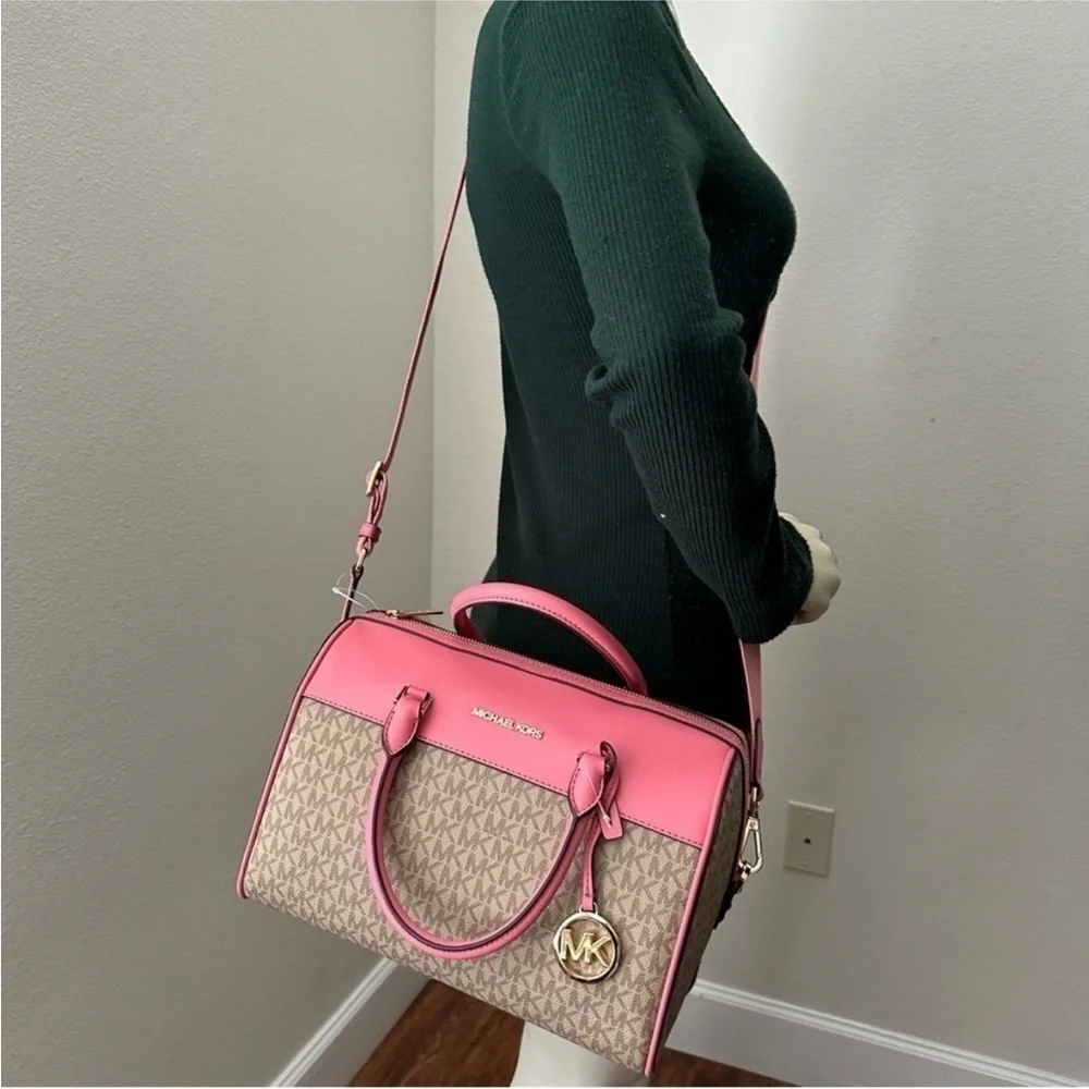 Michael Kors Jet Set Travel Duffle Satchel Shoulder Crossbody Bag & wallet set - Picture 14 of 17